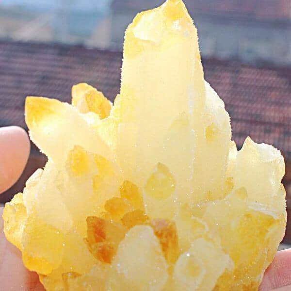 Natural Yellow Citrine Quartz Crystal ClusterRaw Stone