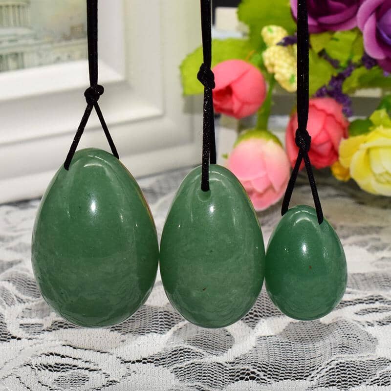 Green Jade Egg for Kegel Exercises - Set of 3 EggsYoni Eggs