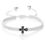 WWJD Cross Adjustable Handmade Knots BraceletBraceletwhite rope