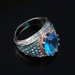 Aquamarine Turkish Ring - 925 Sterling SilverRing