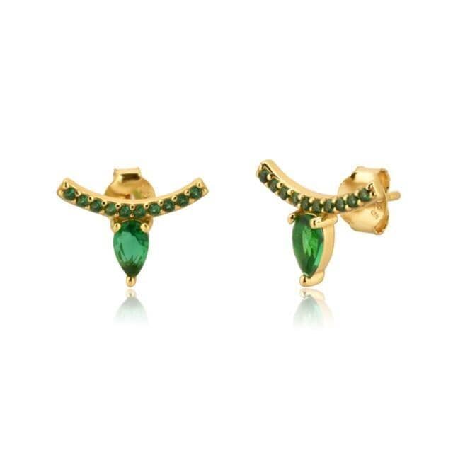 Ear Needle Stud Earrings - 925 Sterling SilverEarringsGreen
