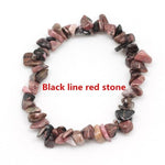 Natural Crystals Bead BraceletsBraceletBlack Line Red Stone