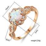 White Fire Opal Rose Gold RingRing