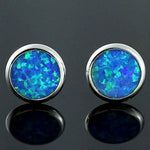 Blue Fire Opal Silver EarringsEarrings