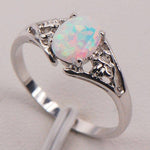White Fire Australian Opal Silver RingRing