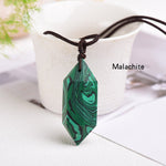 1pc Natural Crystal Quartz Double Point Pendant NecklaceNecklaceMalachite
