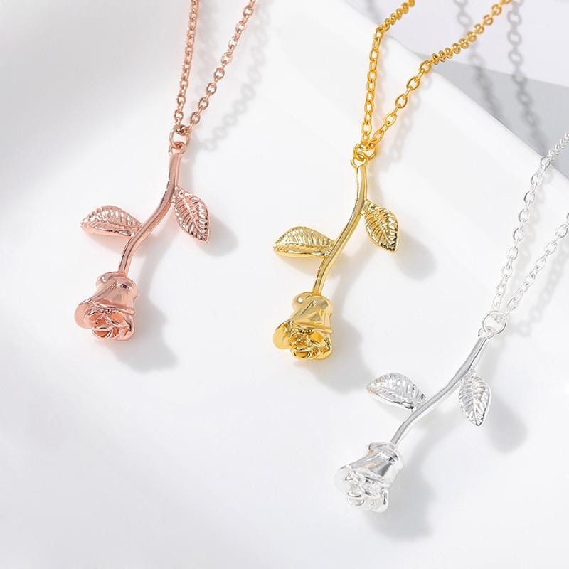 Rose Flower Statement NecklaceNecklace