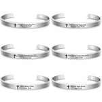 Bible Verse Stainless Steel WWJD Cuff Bracelet BangleBracelet