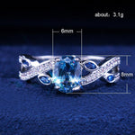 New Luxury Big Blue Sapphire Ring - 925 Sterling SilverRing