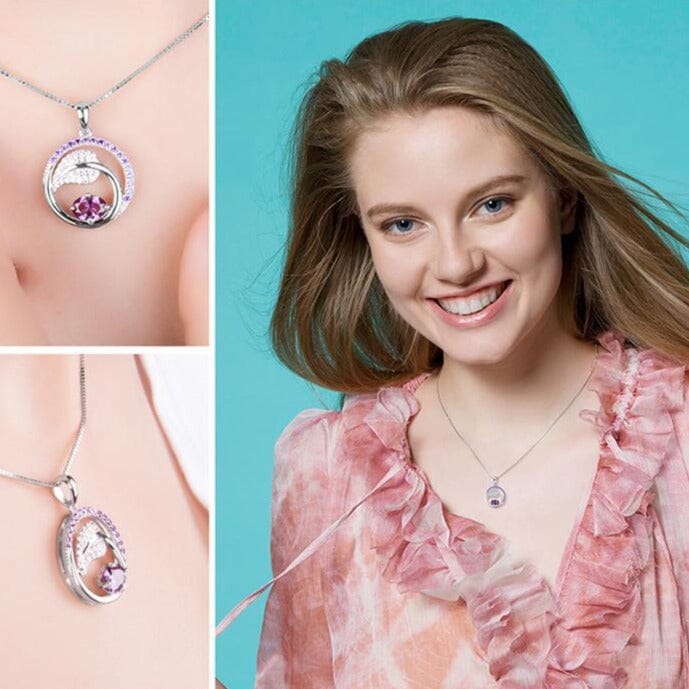 Alexandrite Sapphire Leaf Pendant NecklaceNecklace