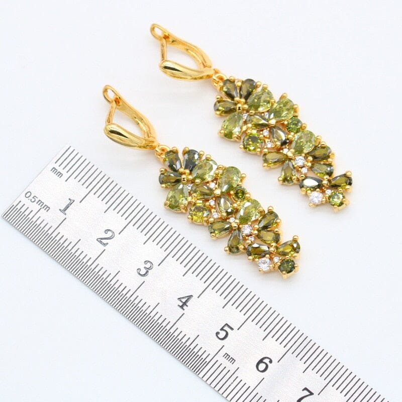 Luxury Gorgeous Peridot Lovely Jewelry SetRing