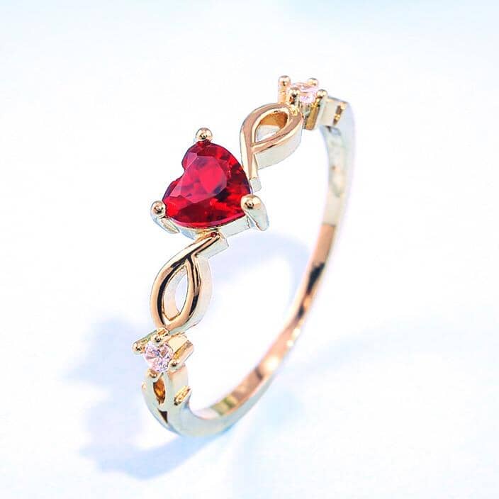 Heart Ruby 3 Stone RingRing9