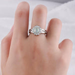 White Fire Opal Australian Flower RingRing