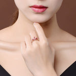 Classic Queen Crown Ruby Ring - 925 Sterling SilverRing