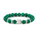 Men Buddha Natural Stone Bead BraceletsBraceletGreen Malachite