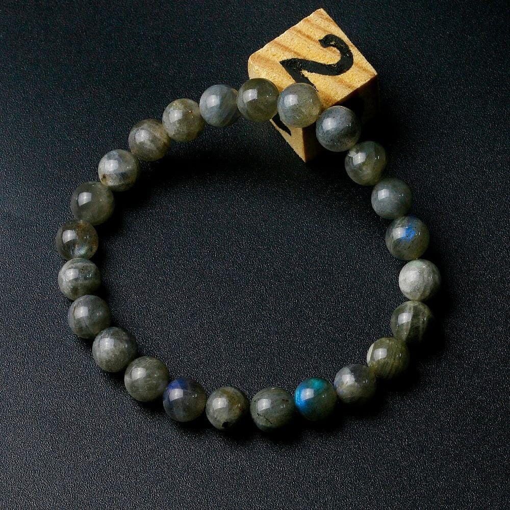 Natural Indian Labradorite Stone Round Beaded BraceletBracelet