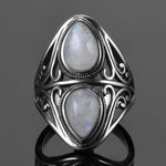 Vintage Rainbow Moonstone Ring - 925 Sterling SilverRing