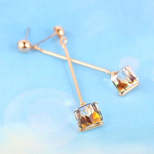 Lovely Fashion Square Color Crystal Dangle EarringsEarrings