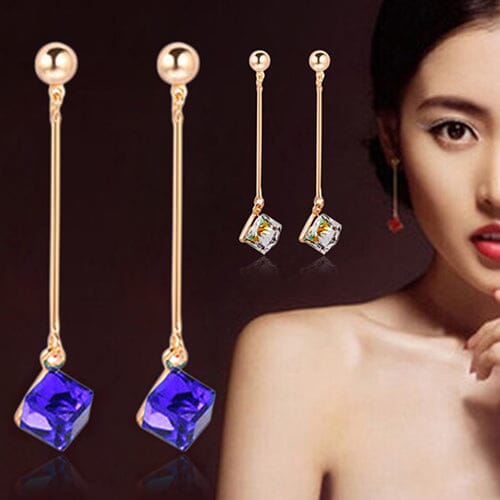 Lovely Fashion Square Color Crystal Dangle EarringsEarrings