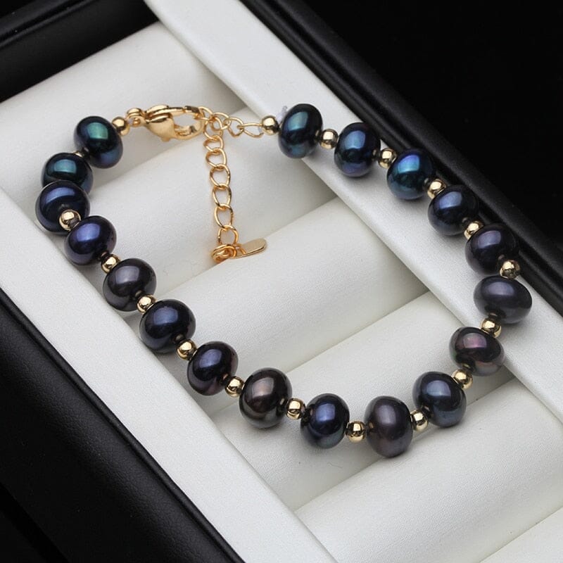 Fashion Freshwater Black Pearl Adjustable BraceletBracelet