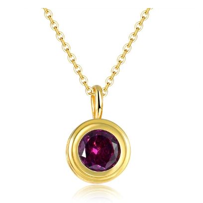 Topaz Peridot Garnet Yellow Gold Plated Pendants NecklaceNecklace