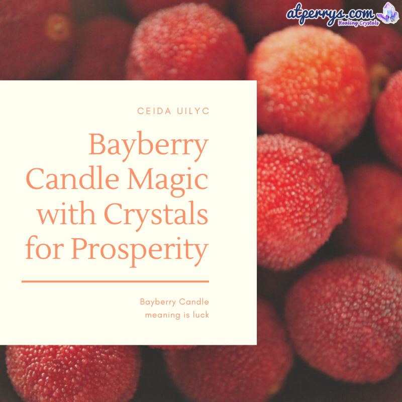Bayberry Candle Magic with Crystals for Prosperity