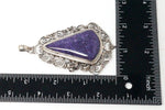 Vintage Purple Charoite Sterling Silver Floral Scroll Statement Necklace PendantJewelry > Necklaces > Pendants