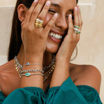 Clear Ambitions Malachite Evil Eye RingRings - Womens