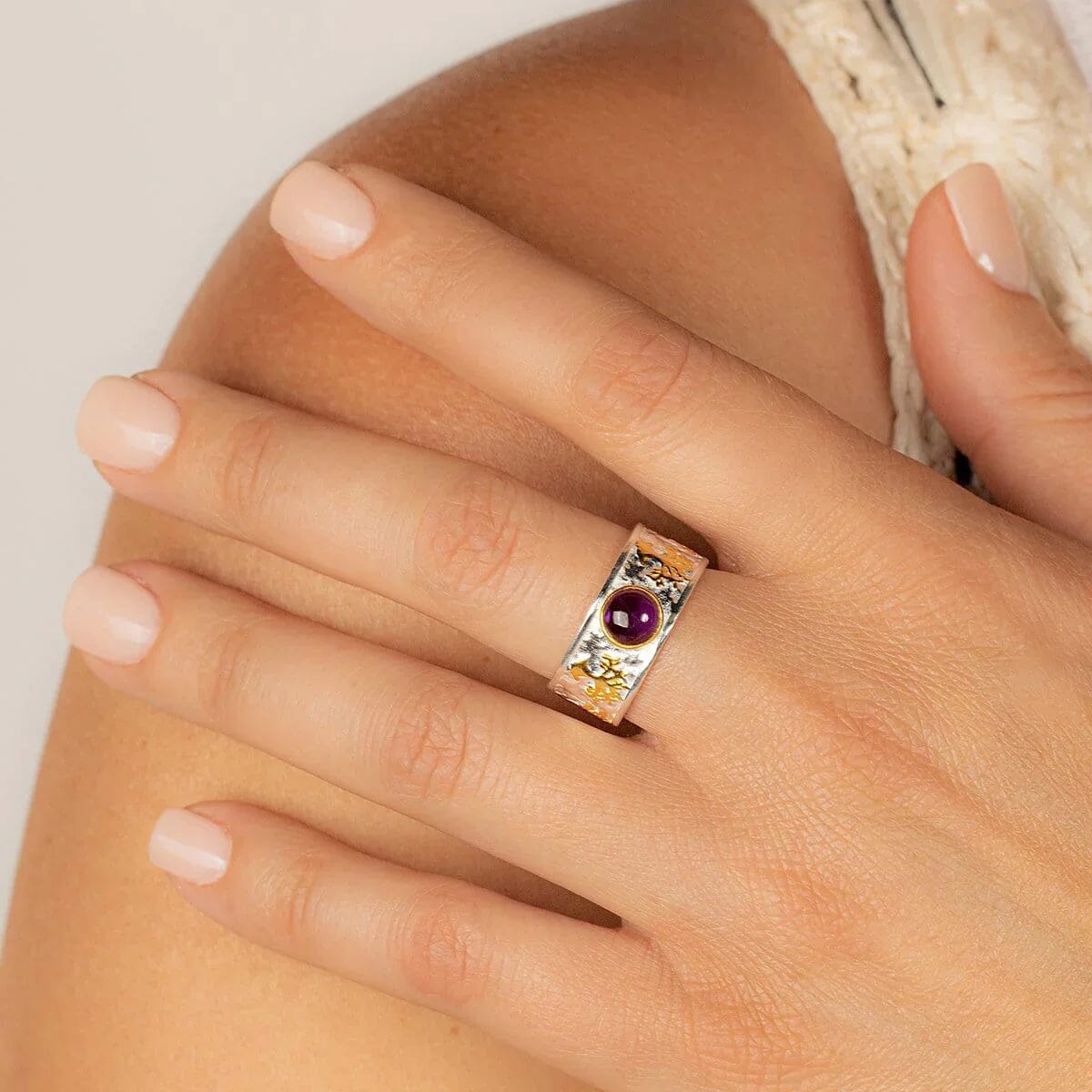 Soothing Relaxation - Amethyst Tree of Life RingRings - Womens