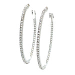 Crystal Oval Hoops CollectionEarringsLargeSilver