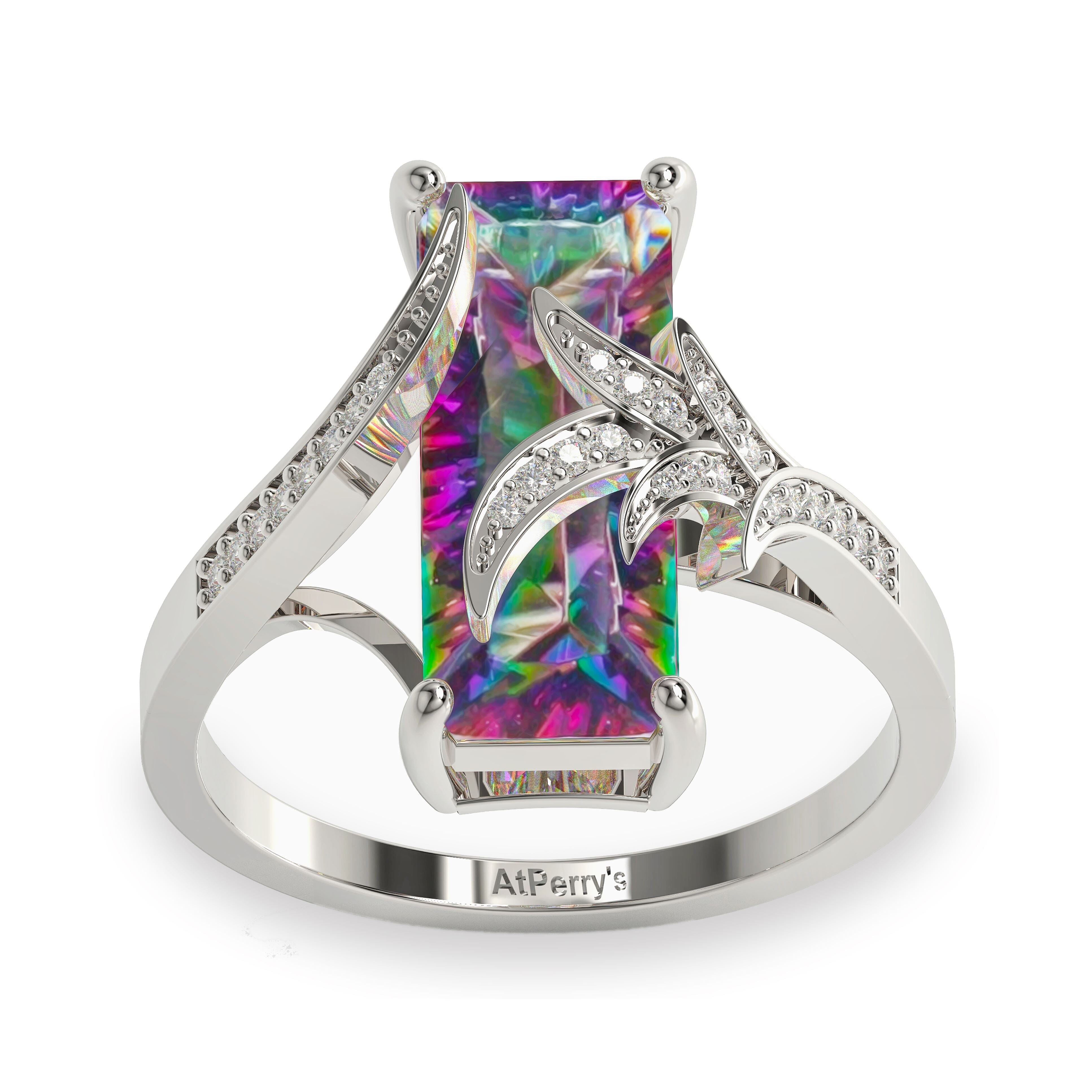 Luxurious Mystic Topaz Ring | 925 Sterling SilverRingUS 5