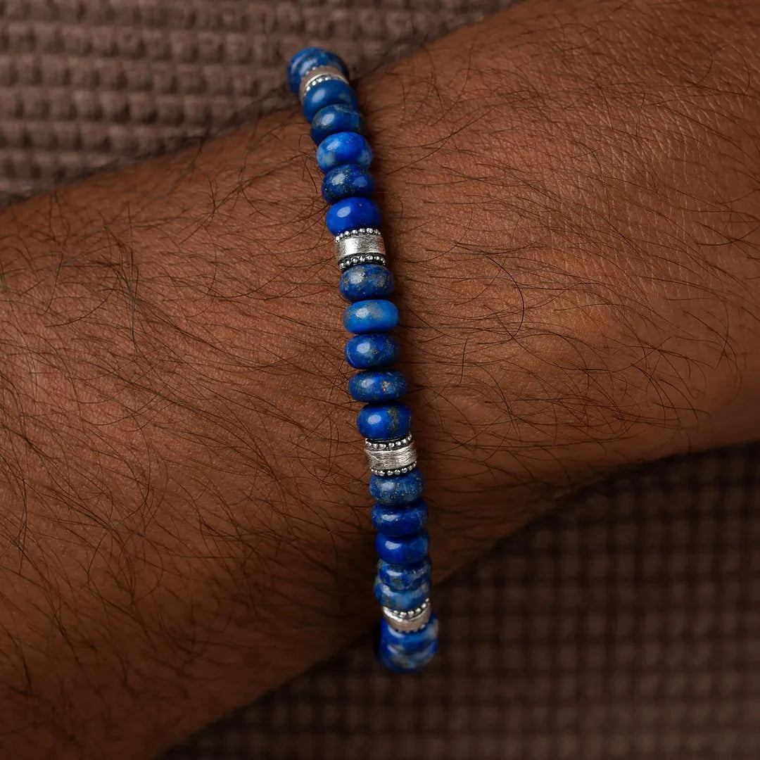 Midnight Sky Deep Lapis Macramé BraceletBracelets - Mens