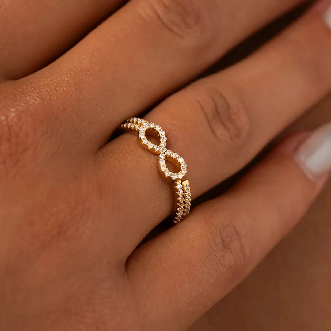 Infinite Harmony Dainty Gold Stack RingRings - Womens