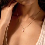Delicate Guidance - Rose Quartz Evil Eye Pointer NecklaceNecklaces - Womens