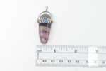 Vintage Purple & Green Fluorite Blue Opal Sterling Silver PendantJewelry > Necklaces > Pendants