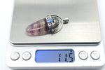 Vintage Purple & Green Fluorite Blue Opal Sterling Silver PendantJewelry > Necklaces > Pendants