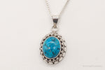 Vintage Turquoise Bali Style Sterling Silver NecklaceJewelry > Necklaces > Pendants