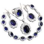 Blue Sapphire 925 Sterling Silver Jewelry set for Women