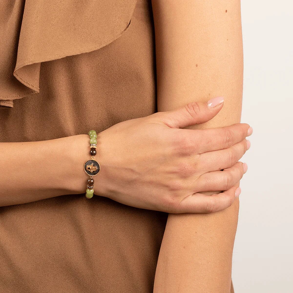 Transportive Energy Jade Stone Hamsa BraceletBracelets - Womens
