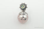 Vintage Rose Quartz Abalone Shell Bali Cat Sterling Silver Necklace PendantJewelry > Necklaces > Pendants