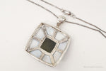 Vintage Paua Abalone Shell Green Stone Sterling Silver NecklaceJewelry > Necklaces > Pendants