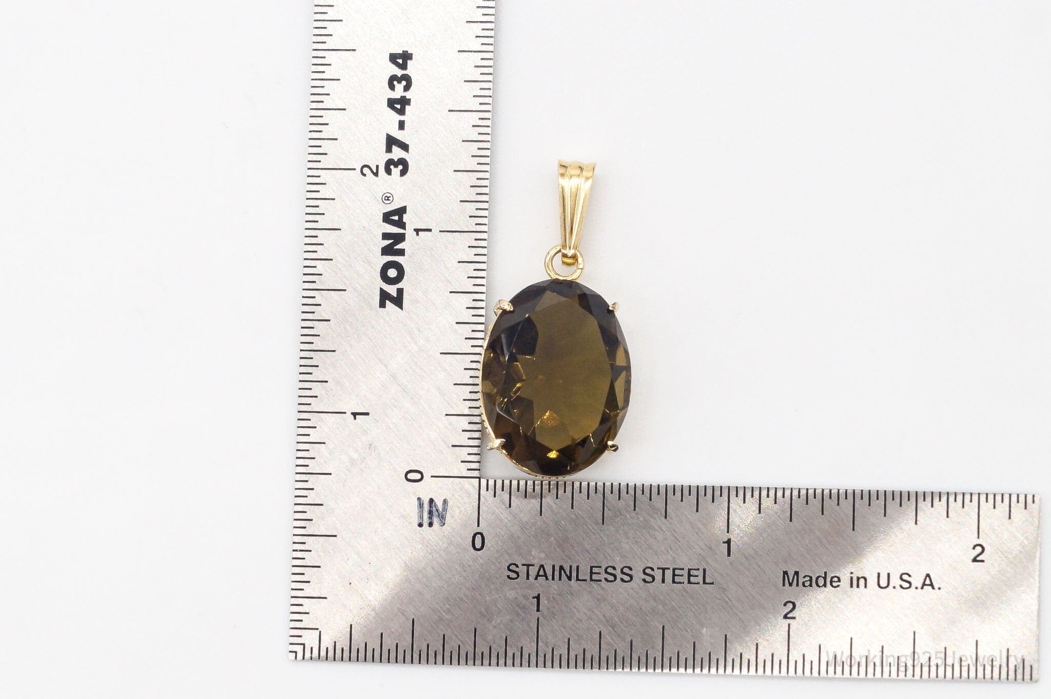 Vintage WRC 12K Gold Filled Smoky Quartz PendantJewelry > Necklaces > Pendants