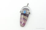 Vintage Purple & Green Fluorite Blue Opal Sterling Silver PendantJewelry > Necklaces > Pendants