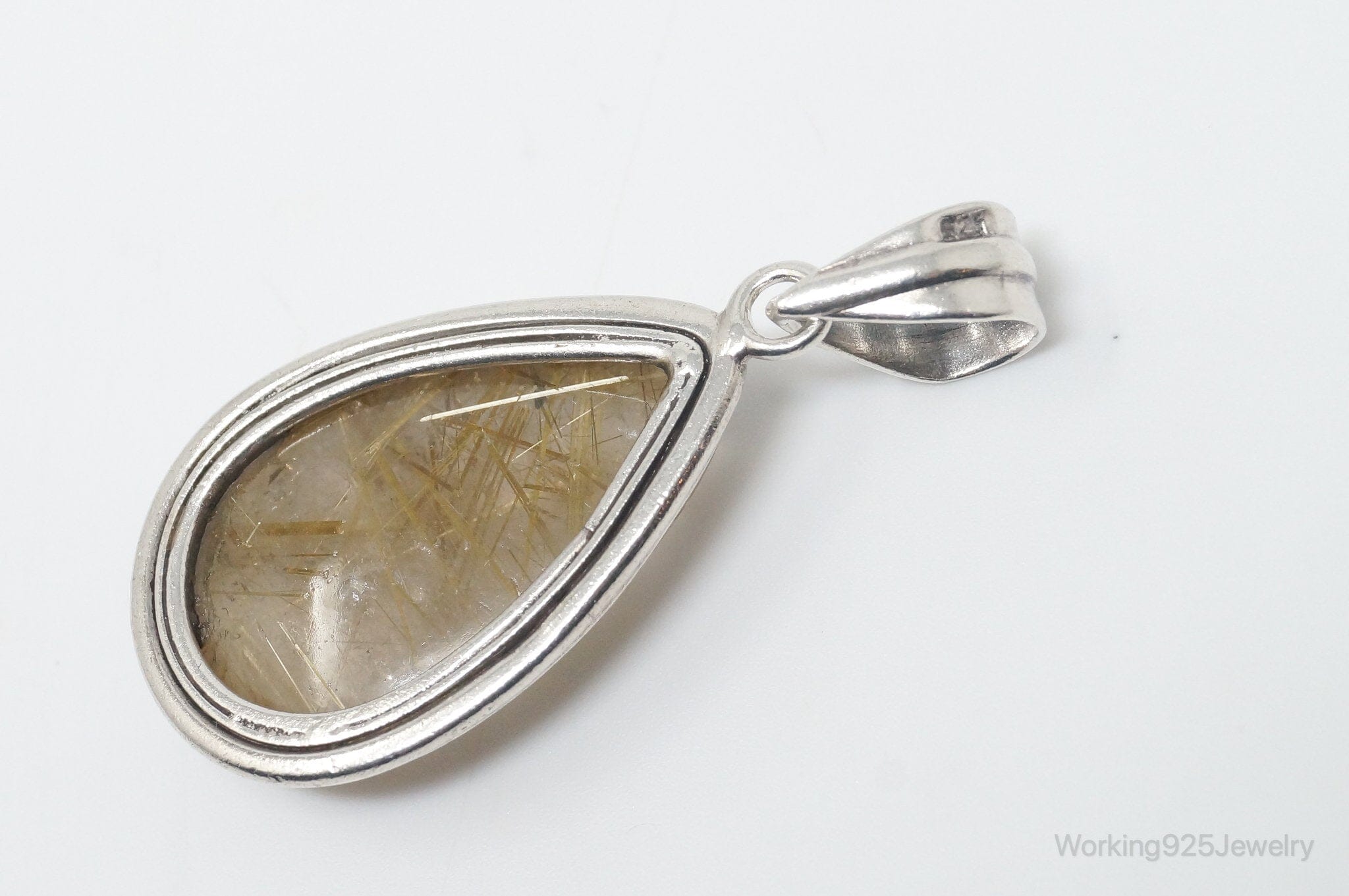 Vintage Rutilated Quartz Sterling Silver Southwestern Necklace PendantJewelry > Necklaces > Pendants