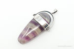 Vintage Purple & Green Fluorite Blue Opal Sterling Silver PendantJewelry > Necklaces > Pendants