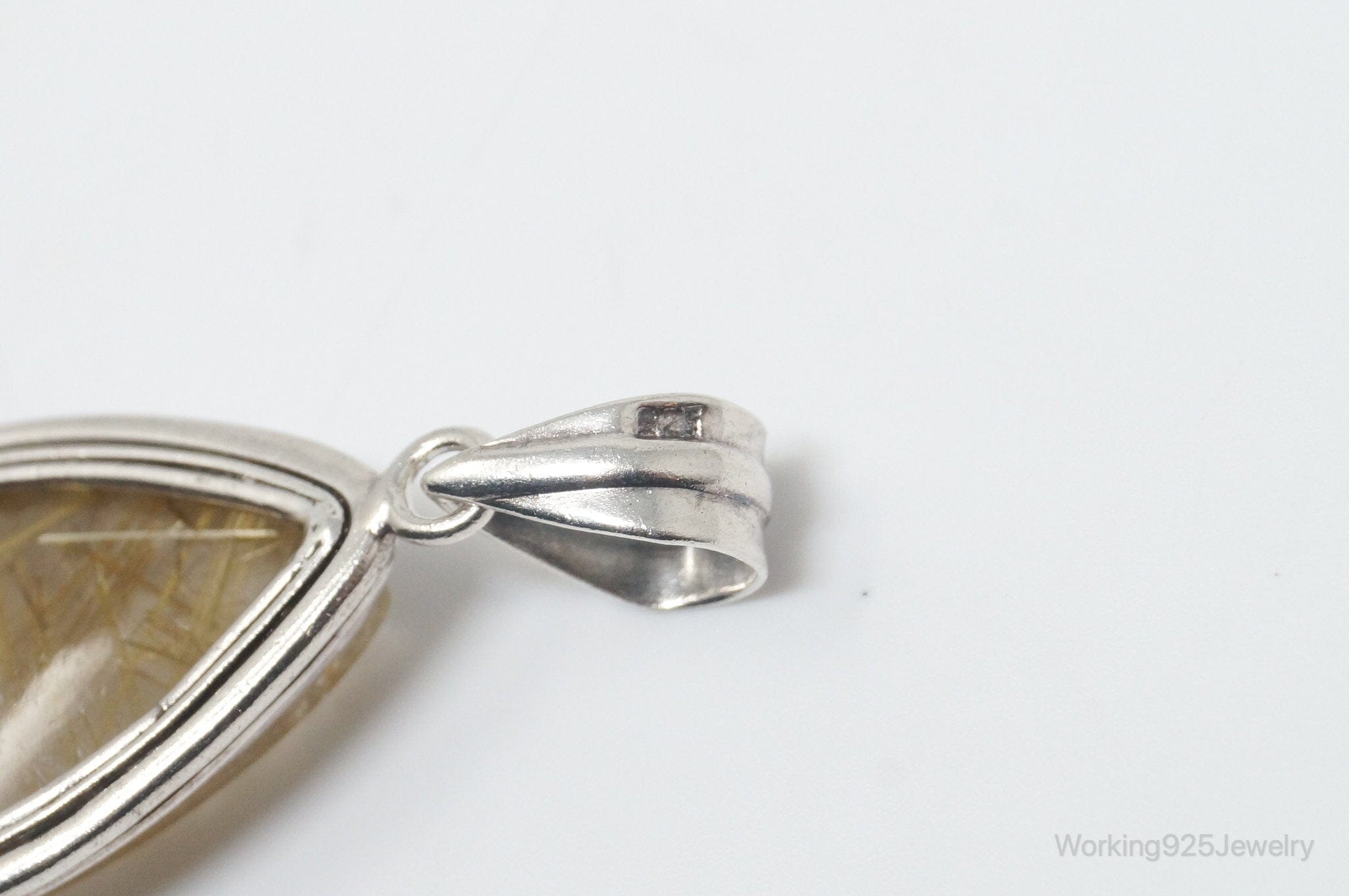 Vintage Rutilated Quartz Sterling Silver Southwestern Necklace PendantJewelry > Necklaces > Pendants