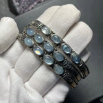 Vintage Natural Aquamarine Bracelets & Bangles For Women