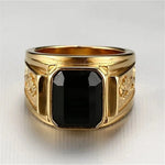 Vintage Inlay Zircon Ring – Men's Fashion