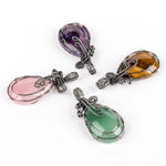 Natural Vintage Water Drop Stone Pendant Amethyst