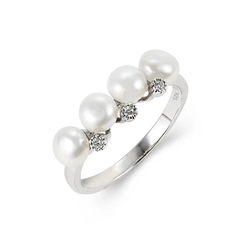 Fashion Fresh Water Pearl Ring Elegant French Light Luxury Ring